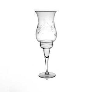 Pair Of 2 Princess House 428 Heritage Crystal Etched Hurricane Candle Holder